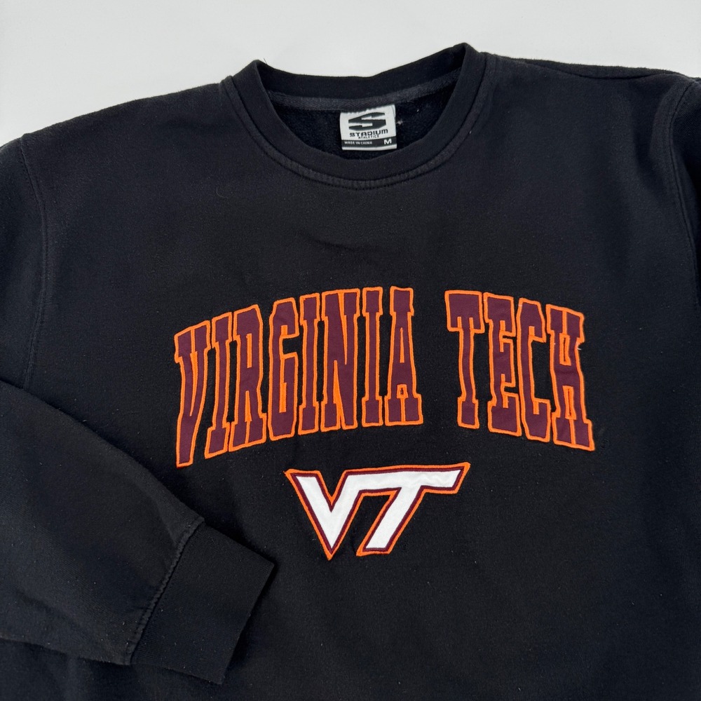 Stadium Athletics Virginia Tech VT Crewneck Sweatshirt Black Mens Medium NCAA